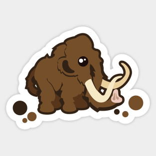 Just a Cute Mammoth Black Sticker